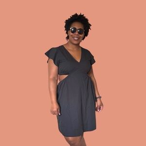 Rails Dress Nyla Cutout Mini Flutter Sleeve LBD NEW